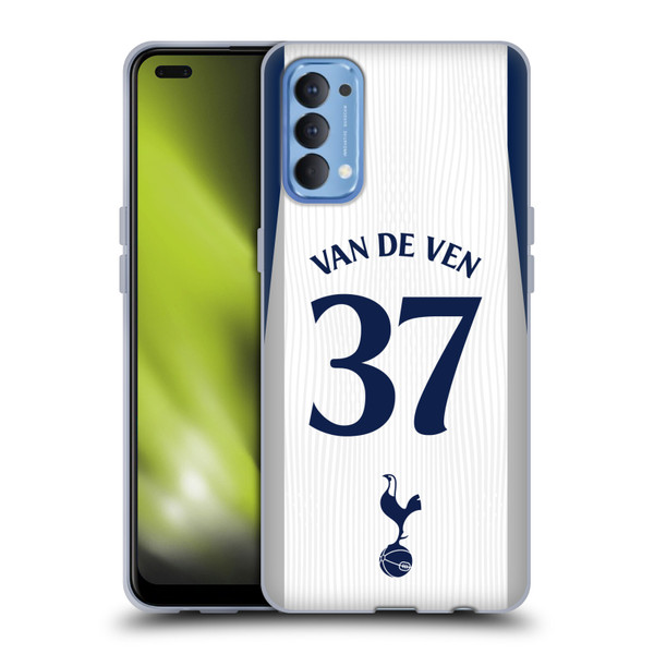 Tottenham Hotspur F.C. 2025/26 Players Home Kit Micky van de Ven Soft Gel Case for OPPO Reno 4 5G Tottenham Hotspur F.C. 2025/26 Players Home Kit Micky van de Ven Soft Gel Case for OPPO Reno 4 5G