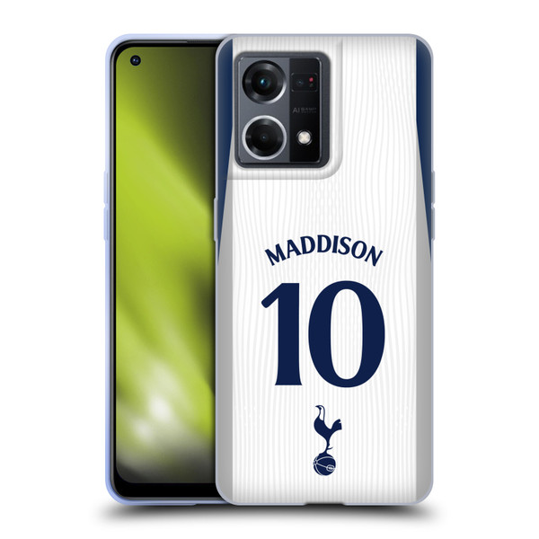 Tottenham Hotspur F.C. 2025/26 Players Home Kit James Maddison Soft Gel Case for OPPO Reno8 4G