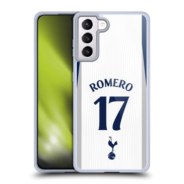 Tottenham Hotspur F.C. 2025/26 Players Home Kit Cristian Romero Soft Gel Case for Samsung Galaxy S21+ 5G