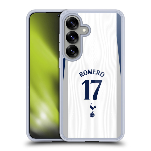 Tottenham Hotspur F.C. 2025/26 Players Home Kit Cristian Romero Soft Gel Case for Samsung Galaxy S25