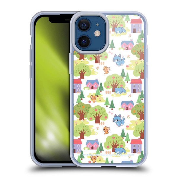 Tom and Jerry Gokko Graphics Trees Pattern Soft Gel Case for Apple iPhone 12 Mini