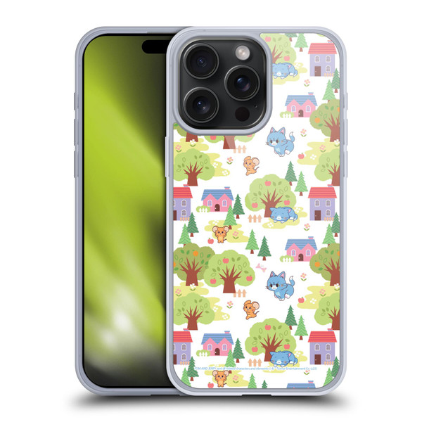 Tom and Jerry Gokko Graphics Trees Pattern Soft Gel Case for Apple iPhone 15 Pro Max