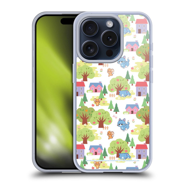 Tom and Jerry Gokko Graphics Trees Pattern Soft Gel Case for Apple iPhone 15 Pro
