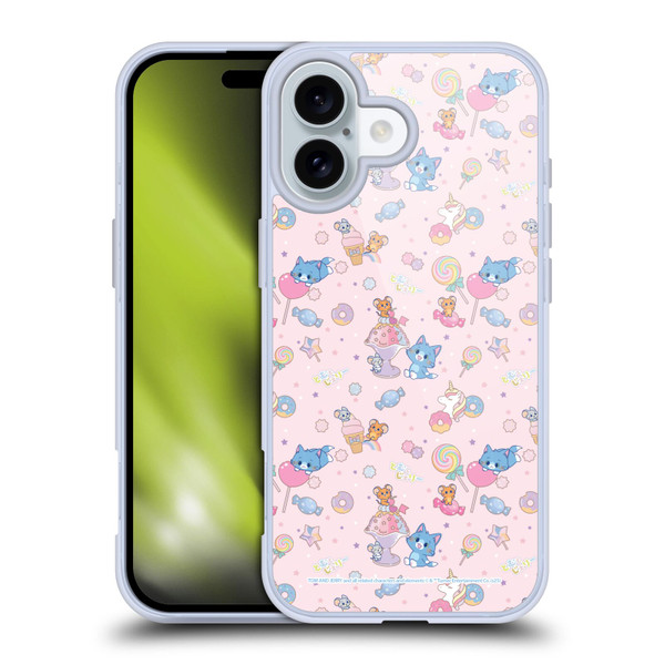Tom and Jerry Gokko Graphics Sweets Pattern Soft Gel Case for Apple iPhone 16