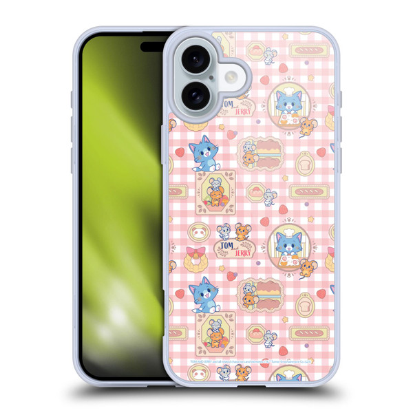 Tom and Jerry Gokko Graphics Baking Pattern Soft Gel Case for Apple iPhone 16 Plus