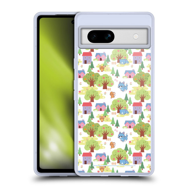 Tom and Jerry Gokko Graphics Trees Pattern Soft Gel Case for Google Pixel 7a