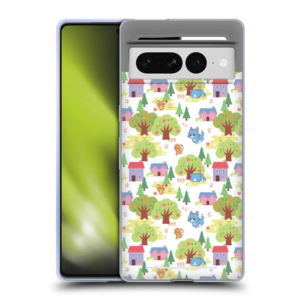 Tom and Jerry Gokko Graphics Trees Pattern Soft Gel Case for Google Pixel 7 Pro