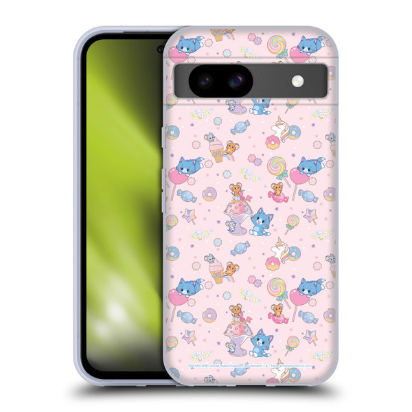 Tom and Jerry Gokko Graphics Sweets Pattern Soft Gel Case for Google Pixel 8a