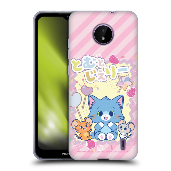 Tom and Jerry Gokko Graphics Character Art Soft Gel Case for Nokia C10 / C20