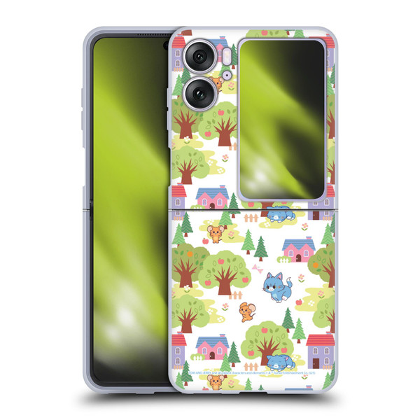Tom and Jerry Gokko Graphics Trees Pattern Soft Gel Case for OPPO Find N2 Flip