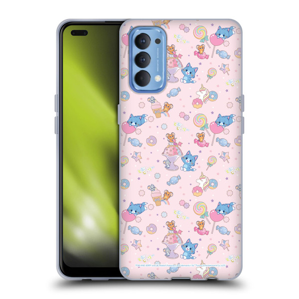 Tom and Jerry Gokko Graphics Sweets Pattern Soft Gel Case for OPPO Reno 4 5G