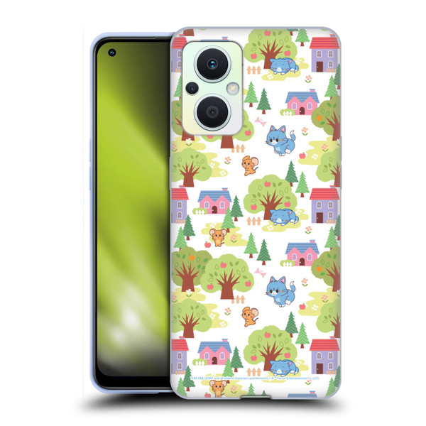 Tom and Jerry Gokko Graphics Trees Pattern Soft Gel Case for OPPO Reno8 Lite