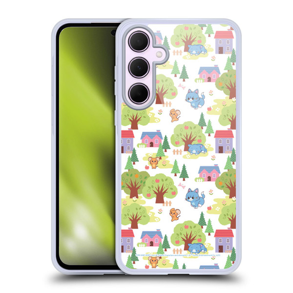 Tom and Jerry Gokko Graphics Trees Pattern Soft Gel Case for Samsung Galaxy A35 5G