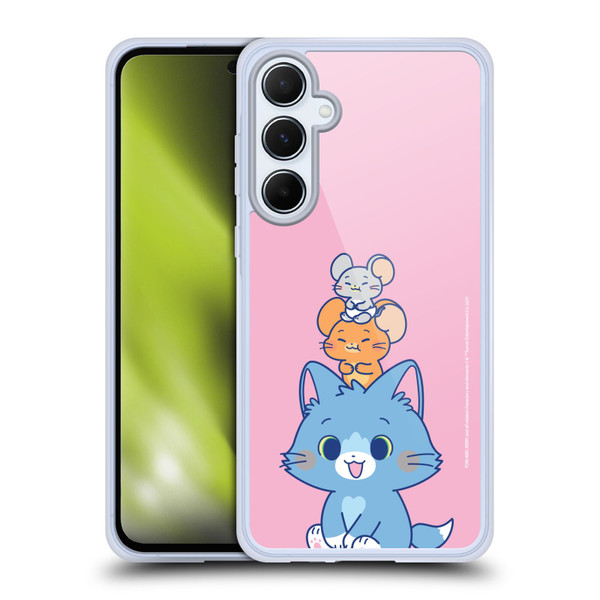 Tom and Jerry Gokko Graphics Characters Soft Gel Case for Samsung Galaxy A55 5G