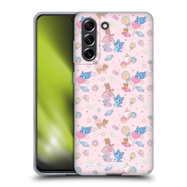 Tom and Jerry Gokko Graphics Sweets Pattern Soft Gel Case for Samsung Galaxy S21 FE 5G