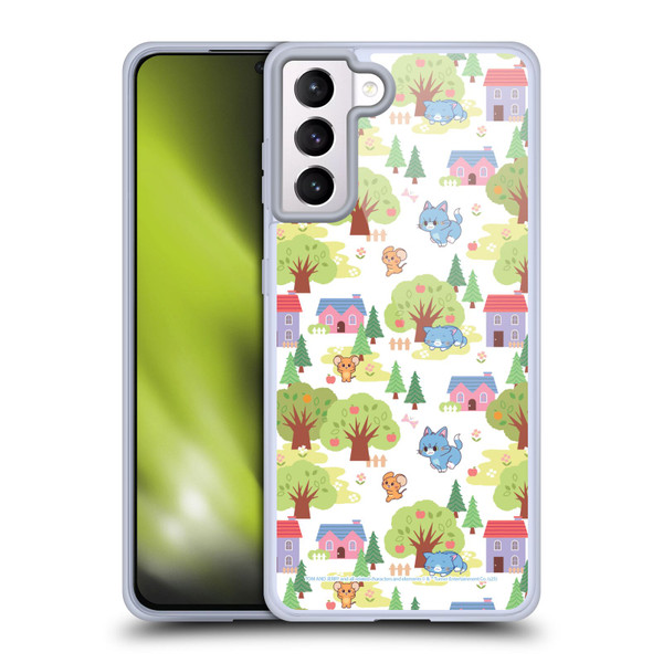 Tom and Jerry Gokko Graphics Trees Pattern Soft Gel Case for Samsung Galaxy S21+ 5G