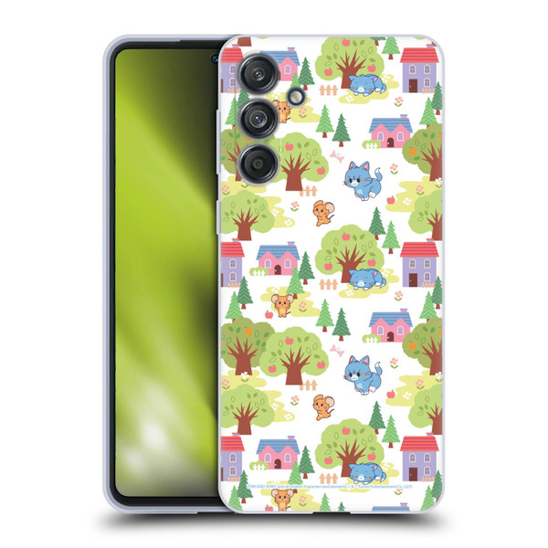 Tom and Jerry Gokko Graphics Trees Pattern Soft Gel Case for Samsung Galaxy M55 5G