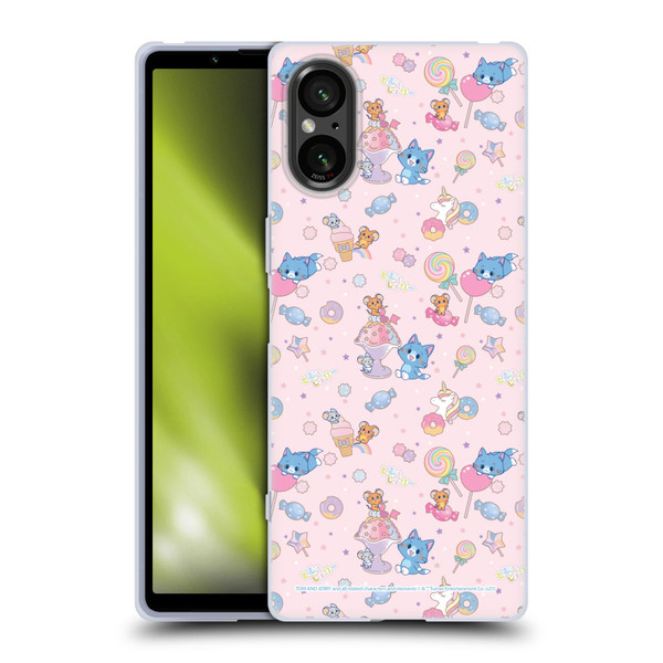 Tom and Jerry Gokko Graphics Sweets Pattern Soft Gel Case for Sony Xperia 5 V 5G