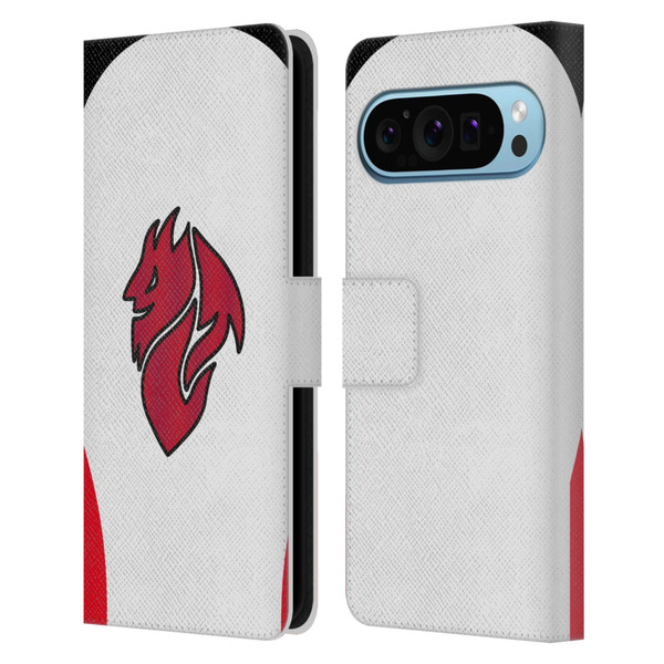 AC Milan 2025/26 Crest Kit Away Leather Book Wallet Case Cover For Google Pixel 9 / Pixel 9 Pro