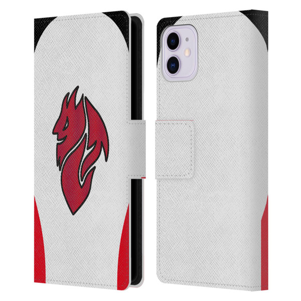 AC Milan 2025/26 Crest Kit Away Leather Book Wallet Case Cover For Apple iPhone 11