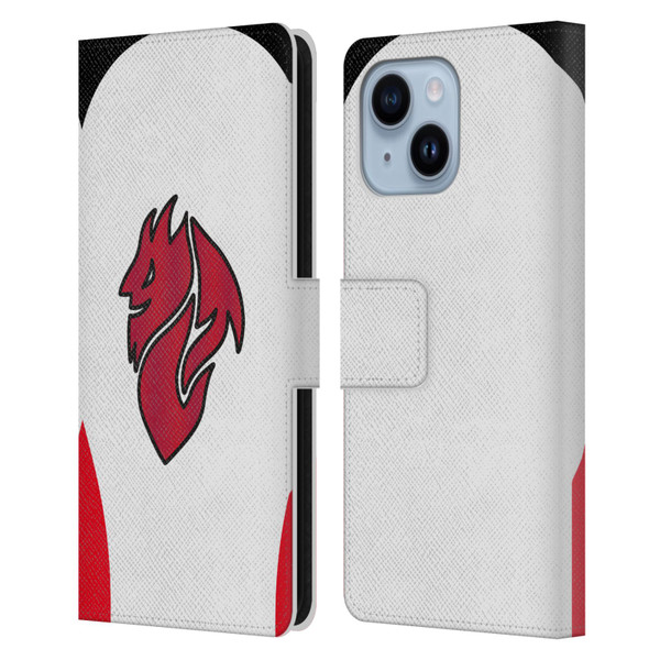 AC Milan 2025/26 Crest Kit Away Leather Book Wallet Case Cover For Apple iPhone 14 Plus