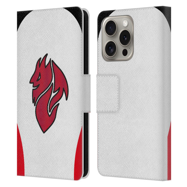 AC Milan 2025/26 Crest Kit Away Leather Book Wallet Case Cover For Apple iPhone 16 Pro