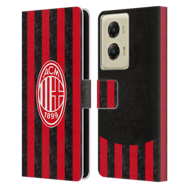 AC Milan 2025/26 Crest Kit Home Leather Book Wallet Case Cover For Motorola Moto G Stylus 5G (2024)
