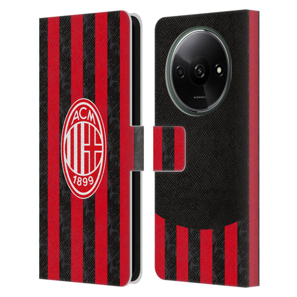 AC Milan 2025/26 Crest Kit Home Leather Book Wallet Case Cover For Xiaomi Redmi A3