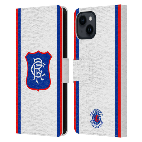 Rangers FC 2025/26 Kit Away Leather Book Wallet Case Cover For Apple iPhone 15