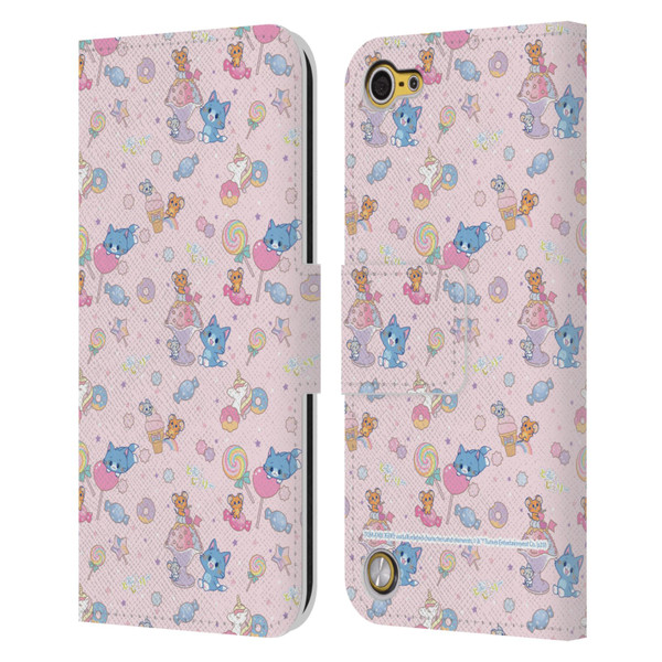Tom and Jerry Gokko Graphics Sweets Pattern Leather Book Wallet Case Cover For Apple iPod Touch 5G 5th Gen