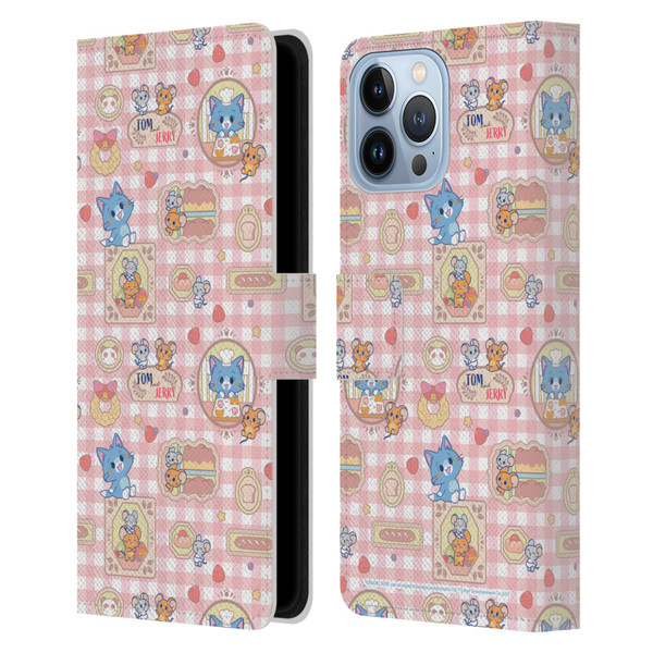 Tom and Jerry Gokko Graphics Baking Pattern Leather Book Wallet Case Cover For Apple iPhone 13 Pro Max