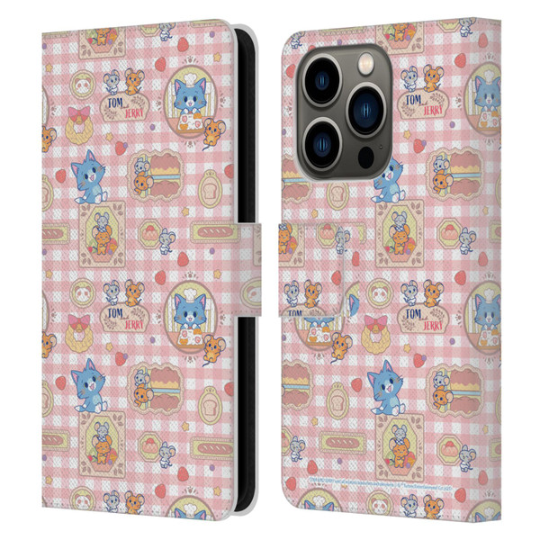 Tom and Jerry Gokko Graphics Baking Pattern Leather Book Wallet Case Cover For Apple iPhone 14 Pro