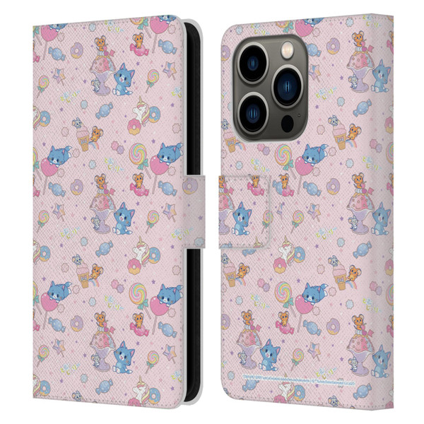Tom and Jerry Gokko Graphics Sweets Pattern Leather Book Wallet Case Cover For Apple iPhone 14 Pro