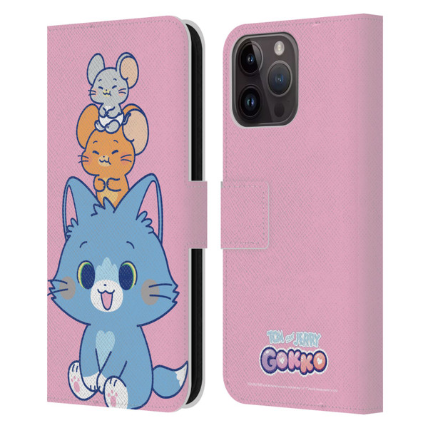 Tom and Jerry Gokko Graphics Characters Leather Book Wallet Case Cover For Apple iPhone 15 Pro Max