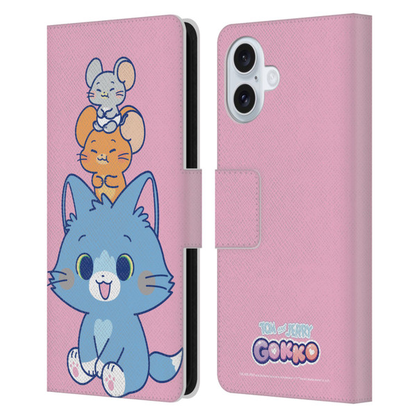 Tom and Jerry Gokko Graphics Characters Leather Book Wallet Case Cover For Apple iPhone 16 Plus