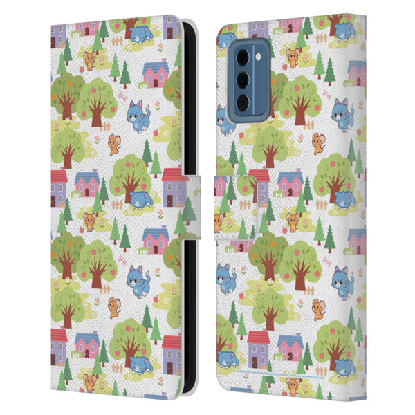 Tom and Jerry Gokko Graphics Trees Pattern Leather Book Wallet Case Cover For Nokia NC300