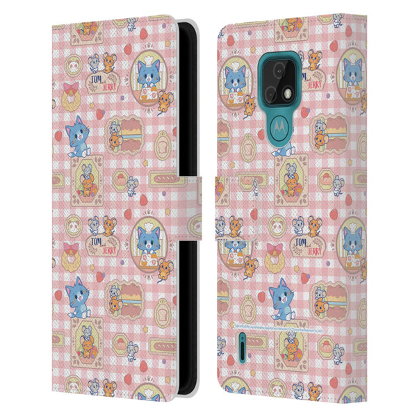 Tom and Jerry Gokko Graphics Baking Pattern Leather Book Wallet Case Cover For Motorola Moto E7