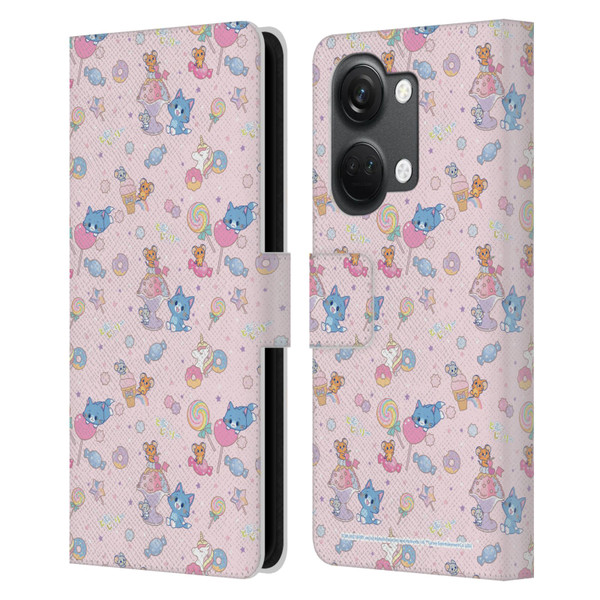 Tom and Jerry Gokko Graphics Sweets Pattern Leather Book Wallet Case Cover For OnePlus Nord 3 5G