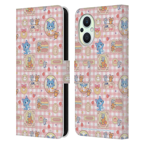 Tom and Jerry Gokko Graphics Baking Pattern Leather Book Wallet Case Cover For OPPO Reno8 Lite