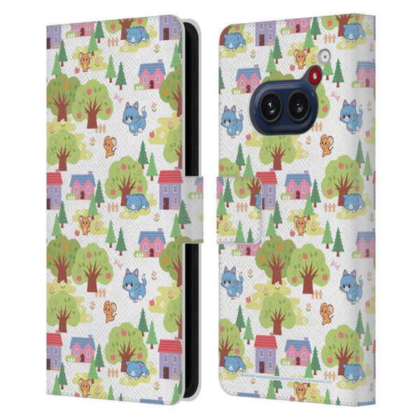 Tom and Jerry Gokko Graphics Trees Pattern Leather Book Wallet Case Cover For Nothing Phone (2a)