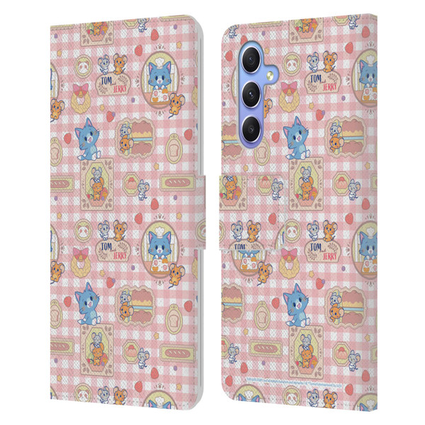 Tom and Jerry Gokko Graphics Baking Pattern Leather Book Wallet Case Cover For Samsung Galaxy A34 5G