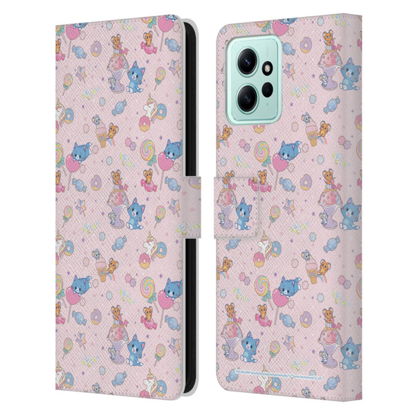 Tom and Jerry Gokko Graphics Sweets Pattern Leather Book Wallet Case Cover For Xiaomi Redmi 12