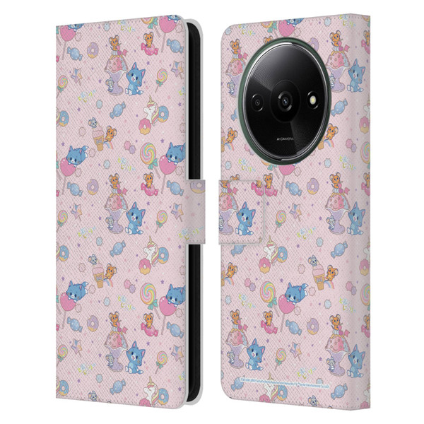 Tom and Jerry Gokko Graphics Sweets Pattern Leather Book Wallet Case Cover For Xiaomi Redmi A3