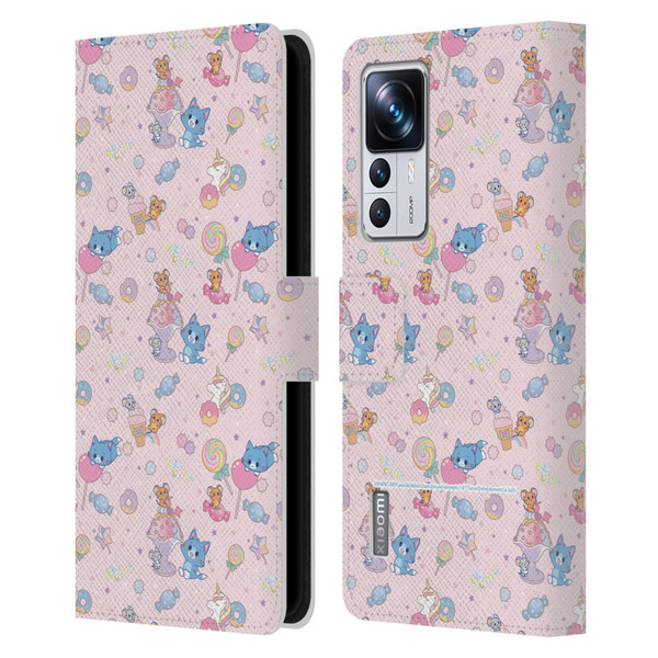 Tom and Jerry Gokko Graphics Sweets Pattern Leather Book Wallet Case Cover For Xiaomi 12T Pro