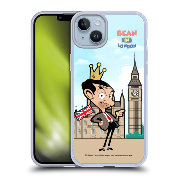 Mr. Bean: The Animated Series Graphic Art Bean In London Soft Gel Case for Apple iPhone 14 Plus