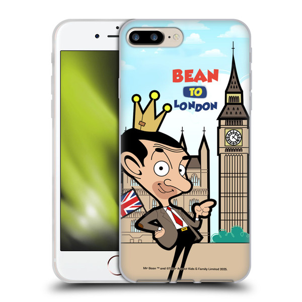 Mr. Bean: The Animated Series Graphic Art Bean In London Soft Gel Case for Apple iPhone 7 Plus / iPhone 8 Plus