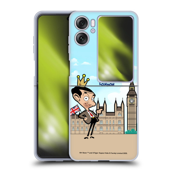 Mr. Bean: The Animated Series Graphic Art Bean In London Soft Gel Case for OPPO Find N2 Flip