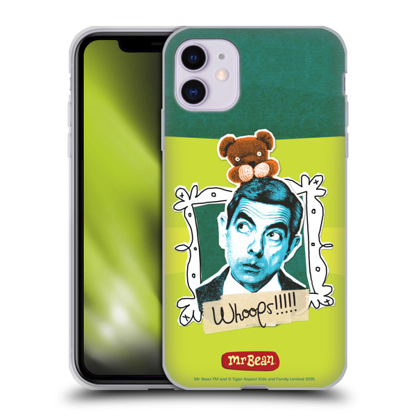 Mr. Bean Doodle Art Portrait Soft Gel Case for Apple iPhone 11