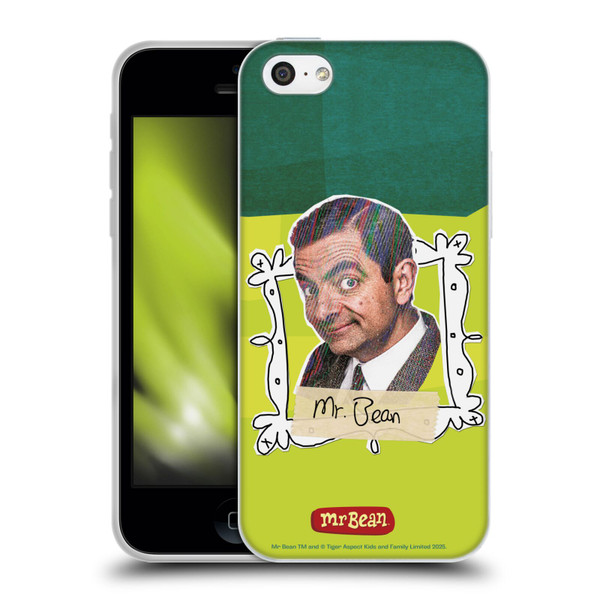 Mr. Bean Doodle Art With Teddy Soft Gel Case for Apple iPhone 5c