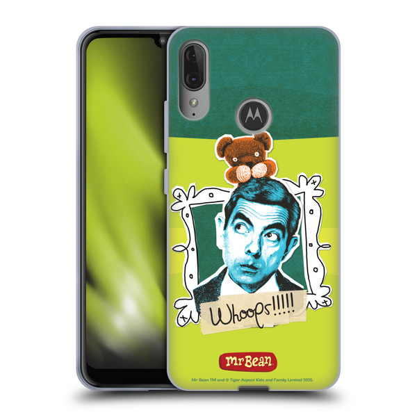 Mr. Bean Doodle Art Portrait Soft Gel Case for Motorola Moto E6 Plus